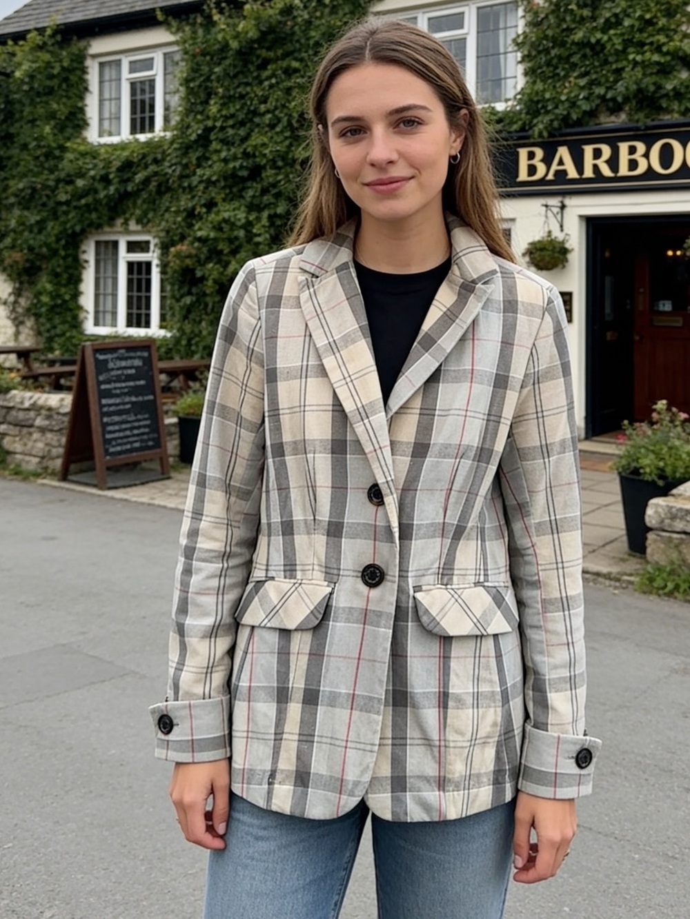 Barbour Plaid Blazer size 4
